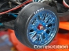 New clear-blue plastic racing wheels