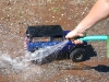 Hosing off after the mud pit stage