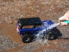 Hosing off after the mud pit stage