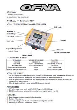 OFNA Charger Manuals