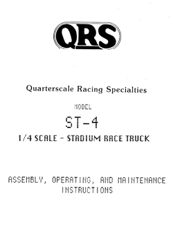 Quarterscale Racing Specialties Manuals