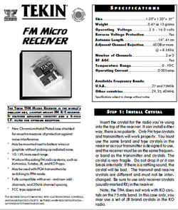 Tekin Radio Gear Manuals