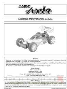 DuraTrax Axis Manual