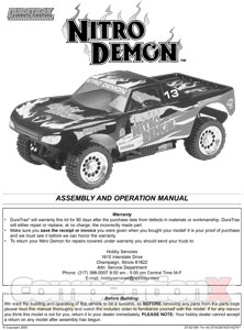 DuraTrax Nitro Demon Manual