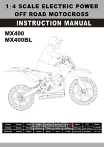 Himoto Burstout MX400 Motorcycle Manual