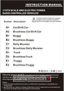 Himoto CORR Truck Manual