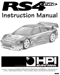 HPI RS4 Pro Manual