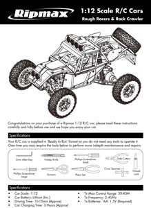 Ripmax Across Rock Crawler Manual