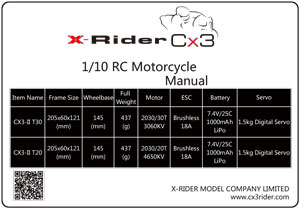 X-Rider Saturn Motorcycle Manual