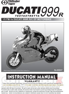 Thunder Tiger Ducati 999R EP Motorcycle Manual