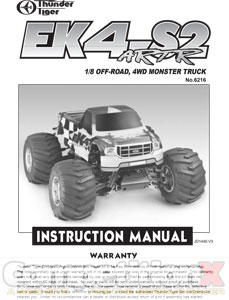 Thunder Tiger EK4 S2 RTR Manual