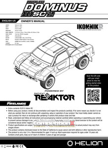 Helion RC Dominus 10SC V2 Manual