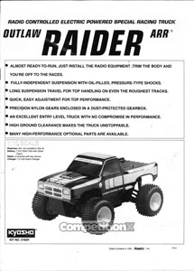 Kyosho Outlaw Raider Manual