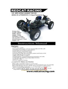 Redcat Racing Aftershock 3.5 Manual