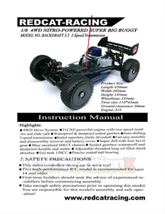 Redcat Racing Backdraft 3.5 Manual