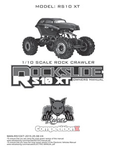 Redcat Racing Rockslide RS10 XT Manual