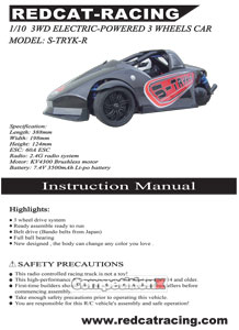 Redcat Racing S-Tryk-R Pro Manual