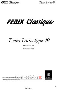 Fenix Racing Classique Team Lotus type 49 Manual