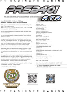 PR Racing SB401 RTR Manual